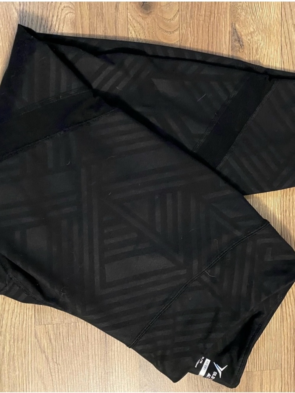 Old Navy Black Geometric Sheer Panel Leggings